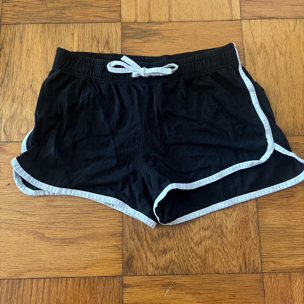 Joe Boxer Black and White Athletic Shorts with Dolphin Hem